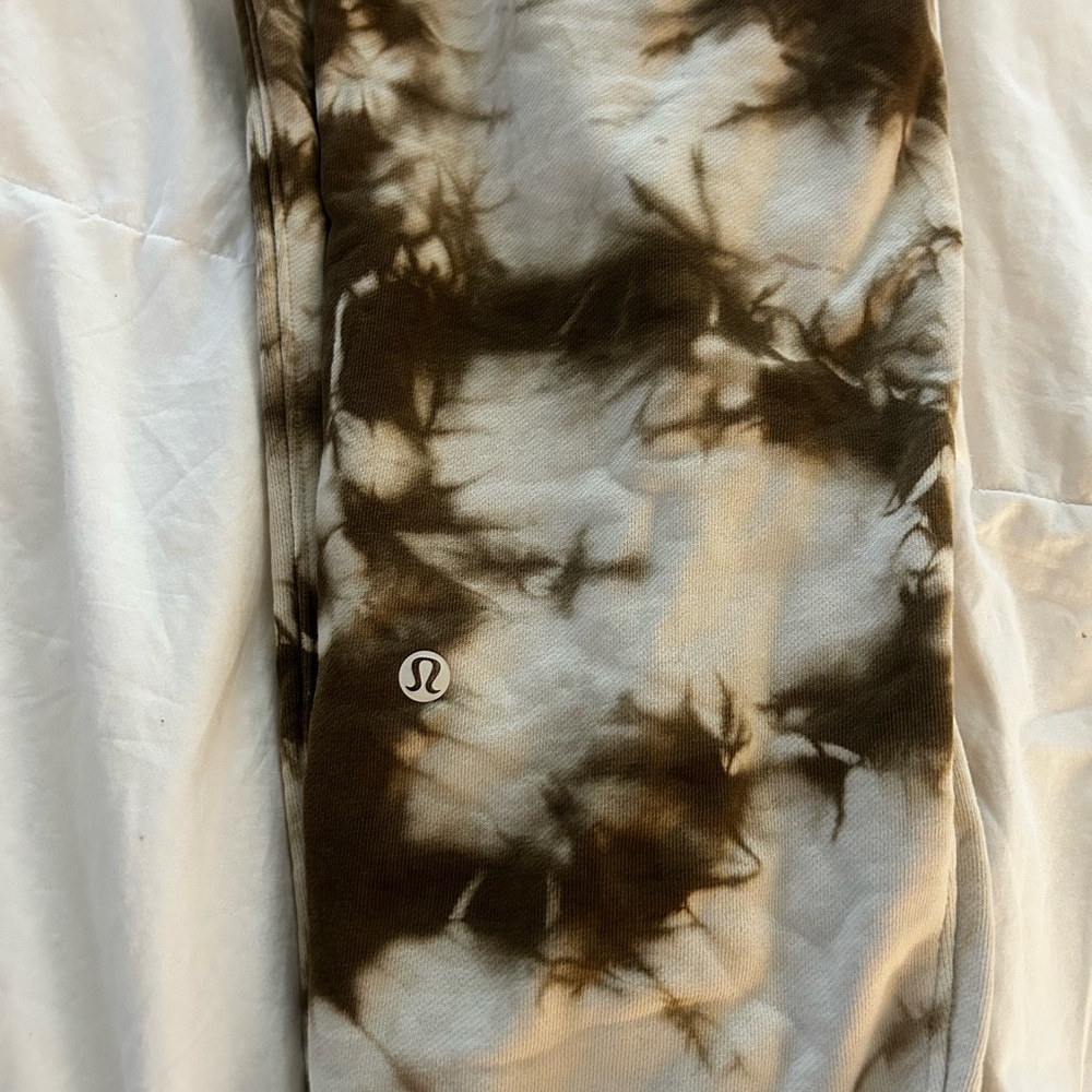 Lulu lemon sweatpants joggers brown cream tie dyed